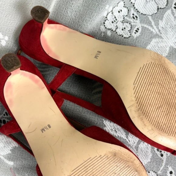 Talbots Red Suede Slingback Heels - Picture 5 of 5
